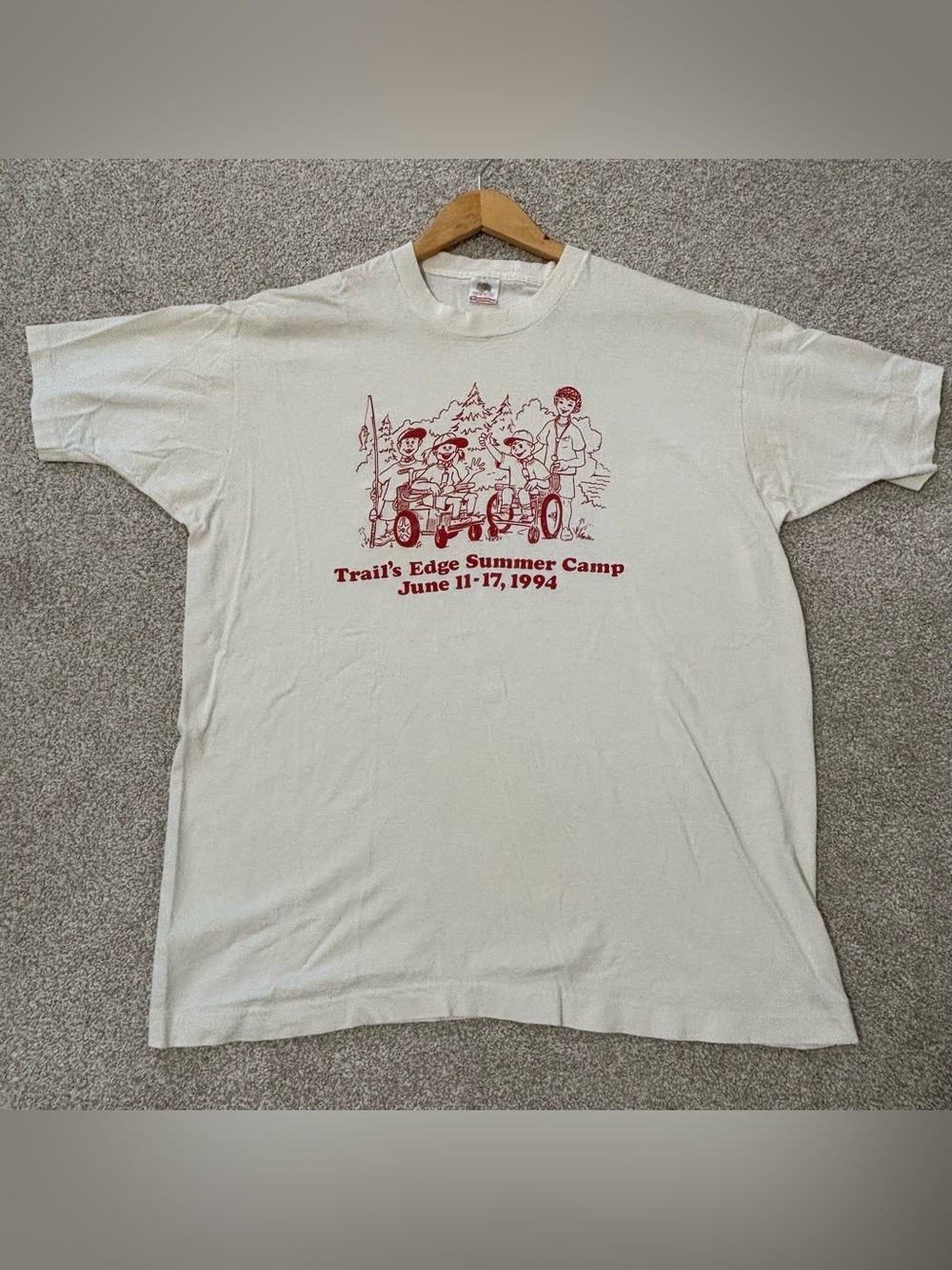 Vintage Single Stitch 1994 T-Shirt with Red Camp Graphic
